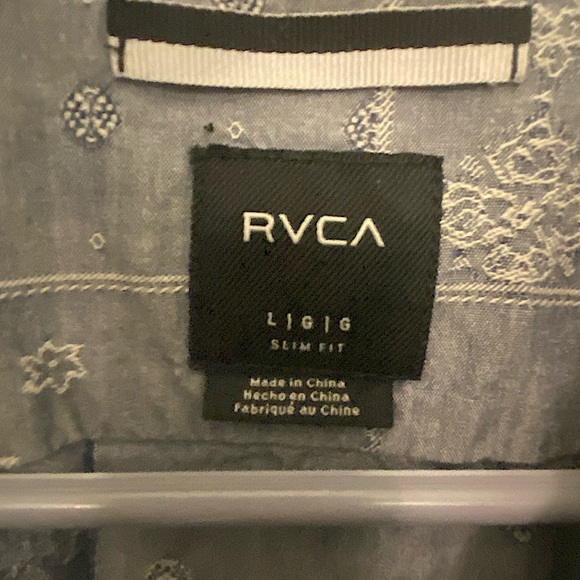 RVCA slim fit patchwork button up shirt - Picture 3 of 4